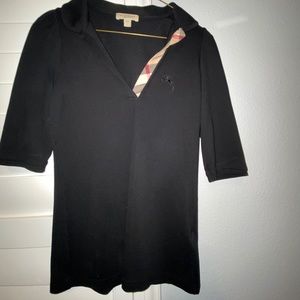 Burberry 3/4 sleeve ‘puff’ shoulder polo. Size small